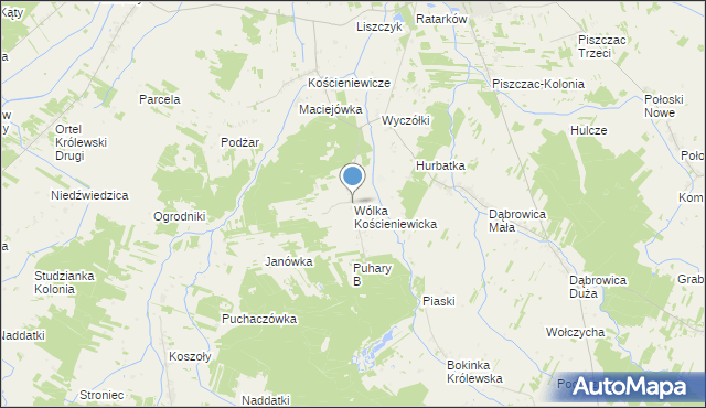 mapa Wólka Kościeniewicka, Wólka Kościeniewicka na mapie Targeo